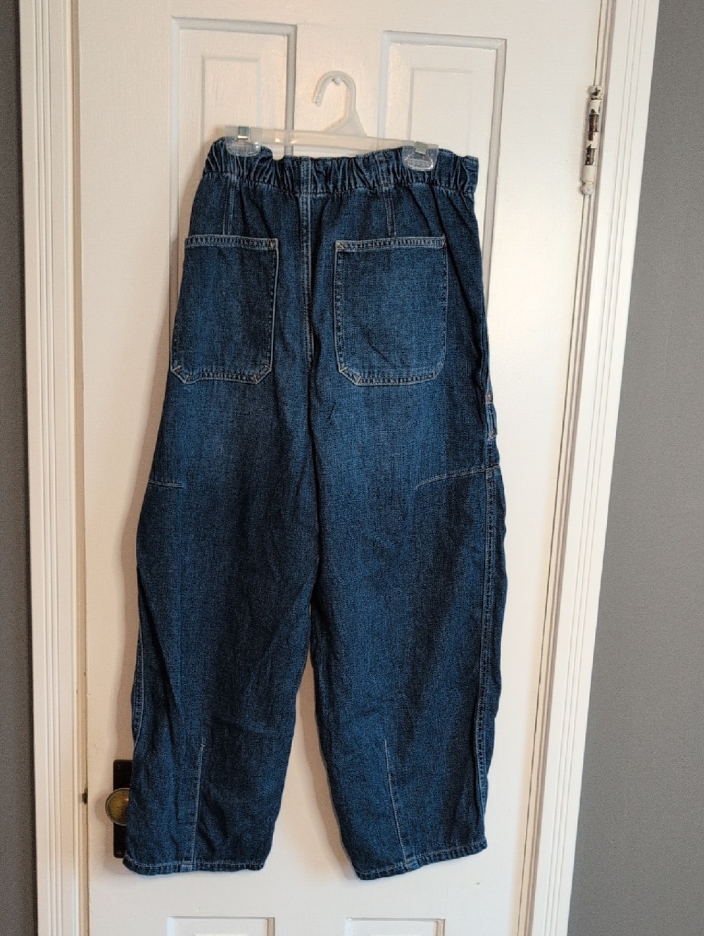 Free People/We The Free Silverton Pull On Barrel Elastic-Waist Jeans Small - Picture 3 of 11